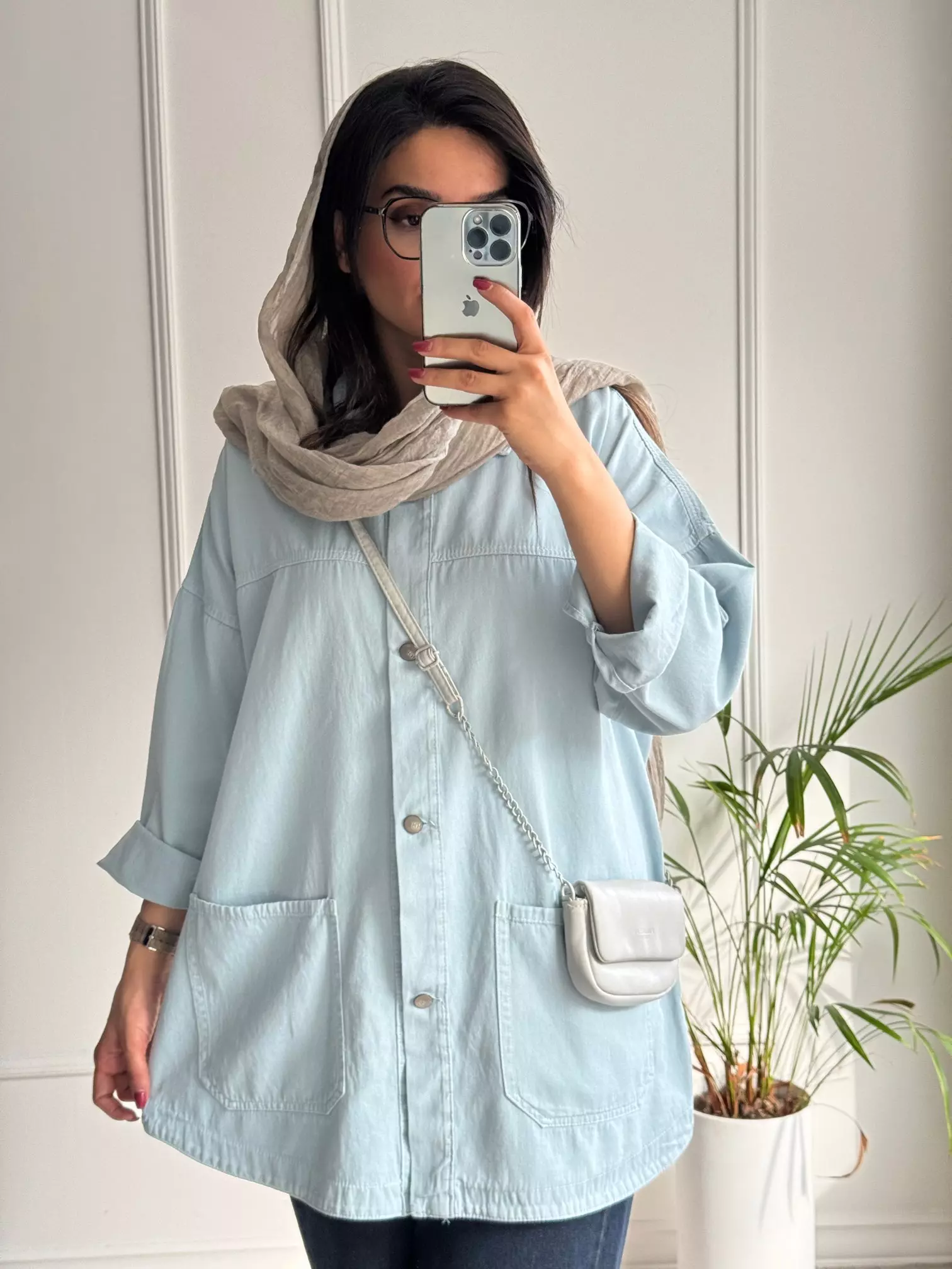 مانتو کتان جیب پایین